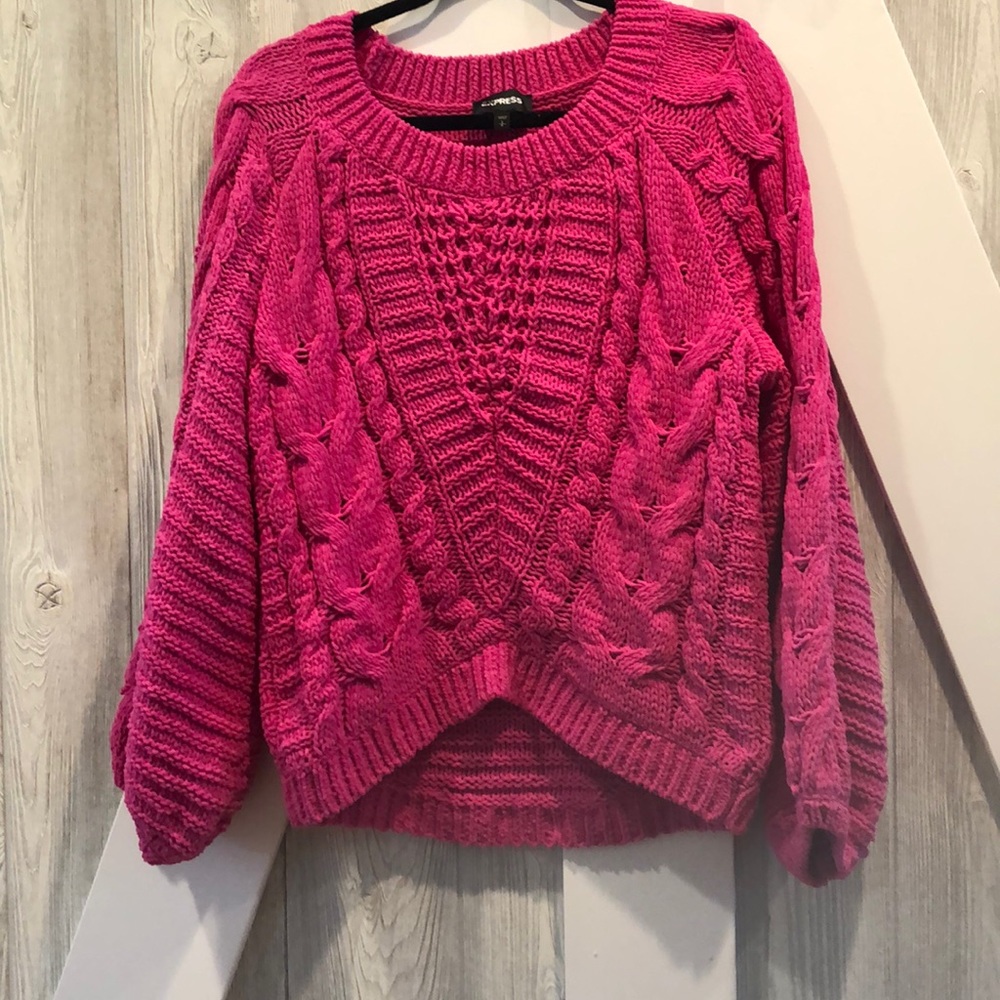 Express HOT PINK sweater 💗